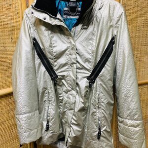 Obermeyer Silver Metallic Patterned Jacket | Size 4